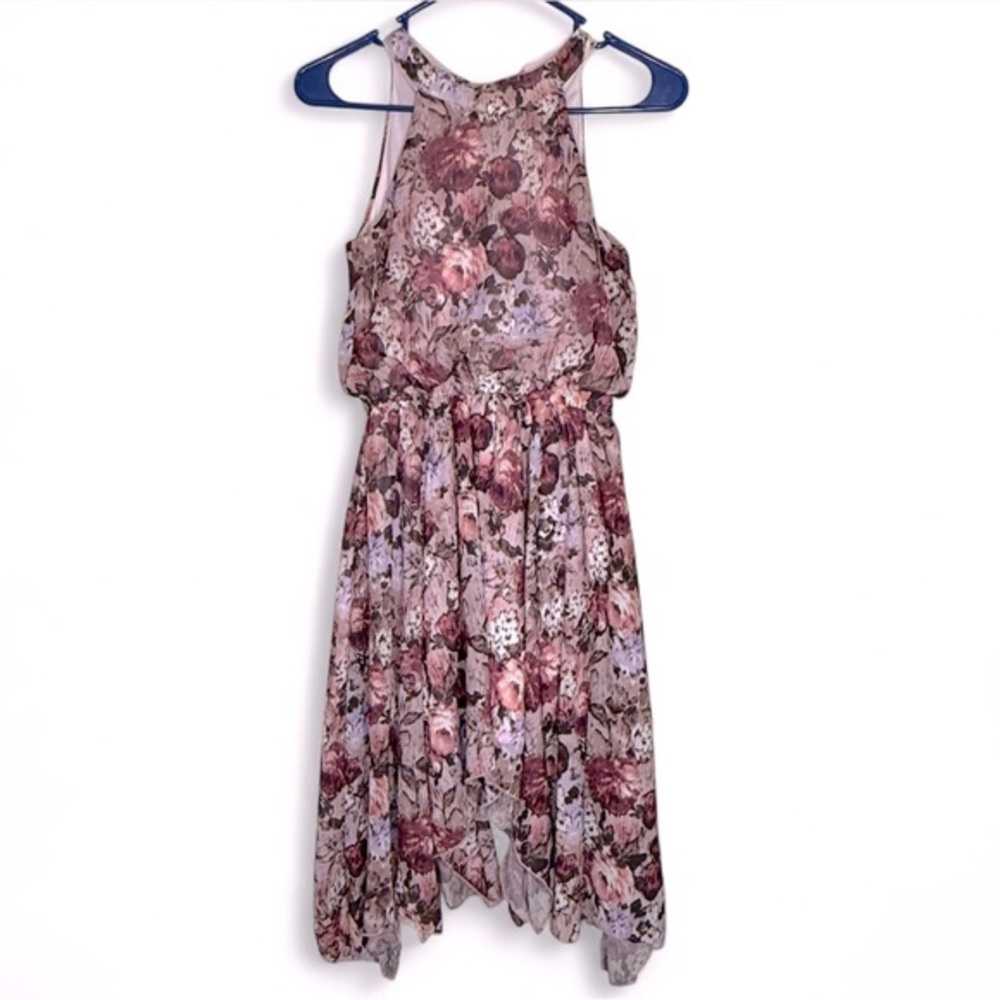 Ava & Yelly Chic Floral Kids Dress - Pink and Brown